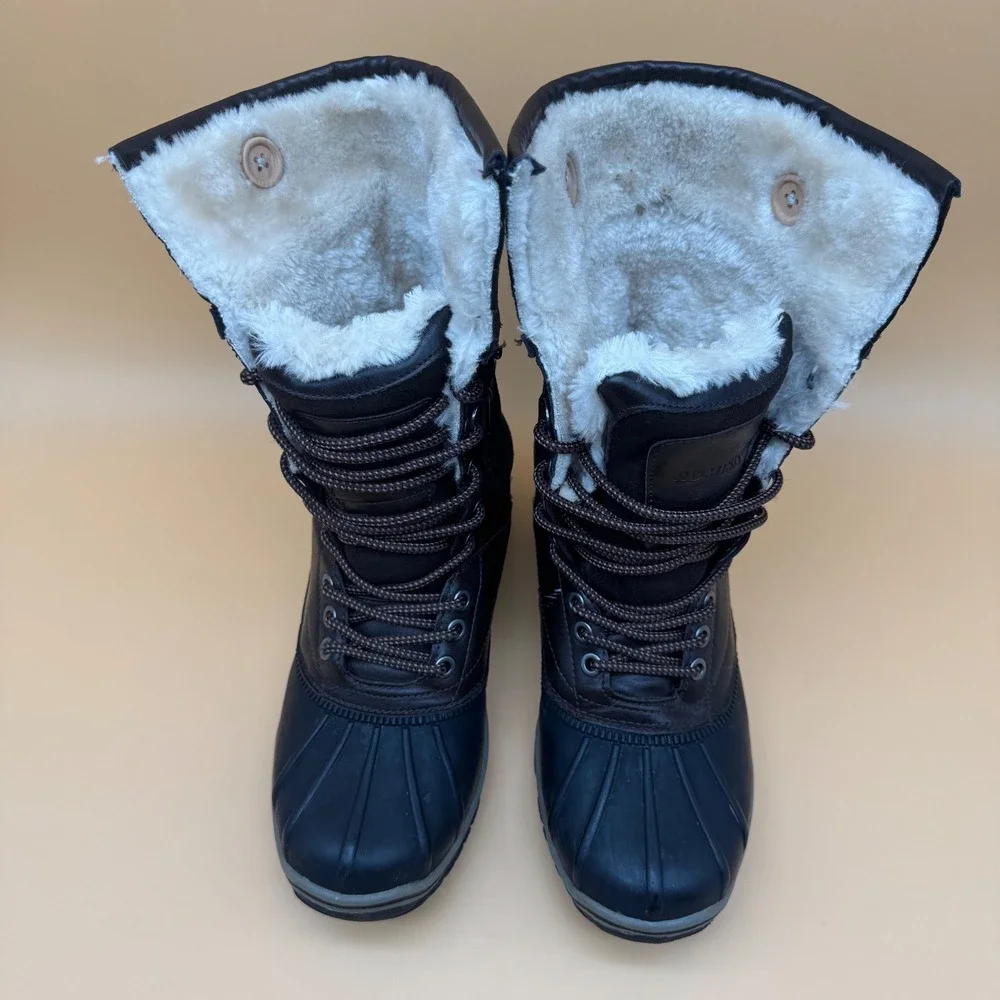 Romika Women Size 37 US 6 Brown Black topDryTex Faux Fur Lined Winter Snow Boots